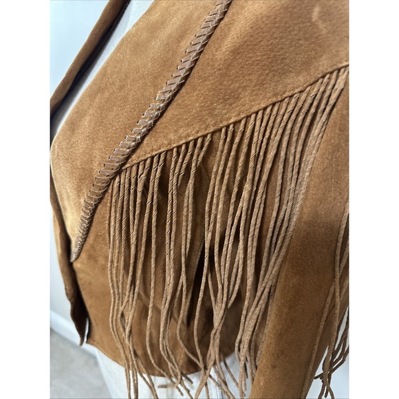Cripple Creek Women's Real Genuine Fringe Cropped Leather Jacket Size Small - Picture 4 of 13